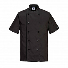 C734 Black Kent Chefs Jacket S/S