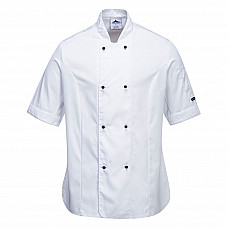 C737 White Rachel Women's Chefs Jacket S/S