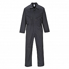 C813 Black Tall Liverpool Zip Coverall