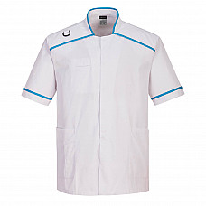 C821 White/Aqua Men's Medical Tunic