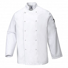 C833 White Suffolk Chefs Jacket L/S