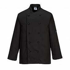 C834 Black Somerset Chefs Jacket L/S