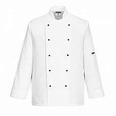 C834 White Somerset Chefs Jacket L/S