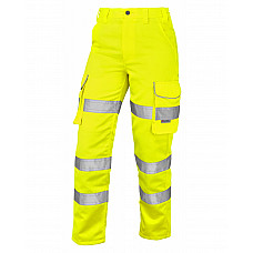 PENNYMOOR ISO 20471 Cl 2 Poly/Cotton Women's Cargo Trouser HV YELLOW