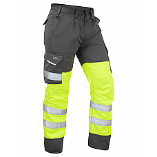 BIDEFORD ISO 20471 Cl 1 Poly/Cotton Cargo Trouser HV YELLOW/GREY