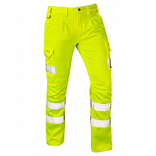 KINGFORD ISO 20471 Class 1 EcoViz Stretch Poly/Cotton Cargo Trouser HV YELLOW