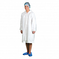 D118 White Disposable Visitors Coat PP (PK200)