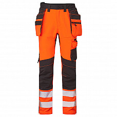 DX454 Orange/Black DX4 Hi-Vis Detachable Holster Pocket Craft Trousers