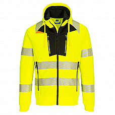 DX477 Yellow/Black DX4 Hi-Vis Funnel Neck Zipped Sweatshirt