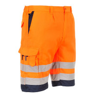 E043 Orange/Navy Hi-Vis Contrast Shorts