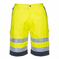 E043 Yellow/Navy Hi-Vis Contrast Shorts