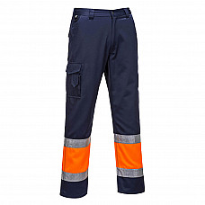 E049 Orange/Navy Hi-Vis Contrast Class 1 Service Trousers