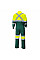 E052 Yellow/Green Hi-Vis X Back Contrast Coverall