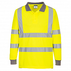 EC11 Yellow Eco Hi-Vis Polo Shirt L/S (6 Pack)