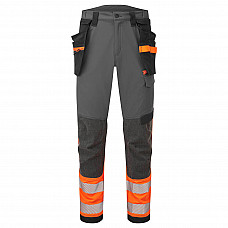 EV442 Orange/Metal Grey EV4 Hi-Vis Stretch Detachable Holster Class 1 Trousers