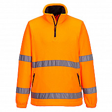 F302 Orange Hi-Vis 1/2 Zip Fleece