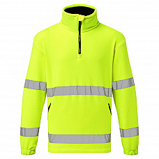 F302 Yellow Hi-Vis 1/2 Zip Fleece