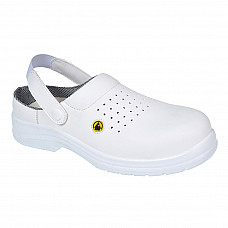 FC03 White Portwest Compositelite ESD Perforated Safety Clog SB AE