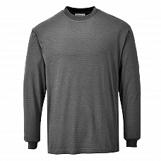 FR11 Grey Flame Resistant Anti-Static Long Sleeve T-Shirt