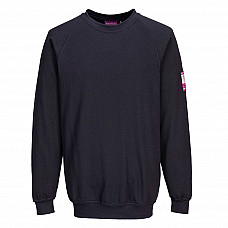 FR12 Navy Flame Resistant Anti-Static Long Sleeve Sweatshirt