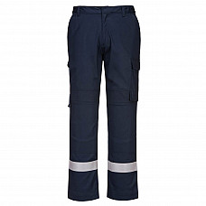 FR401 Navy Bizflame Work Lightweight Stretch Panelled Trousers