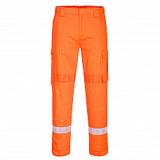 FR401 Orange Bizflame Work Lightweight Stretch Panelled Trousers