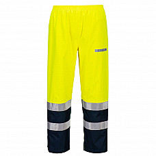 FR410 Yellow/Navy Bizflame Rain+ Hi-Vis Light Arc Trousers