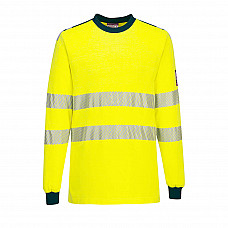 FR701 Yellow/Navy PW3 Flame Resistant Hi-Vis T-Shirt