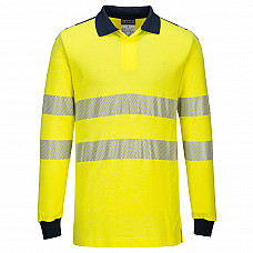 FR702 Yellow/Navy PW3 Flame Resistant Hi-Vis Polo Shirt