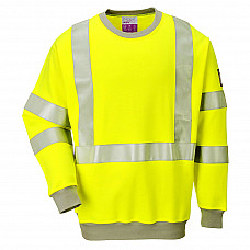 FR72 Yellow Flame Resistant Anti-Static Hi-Vis Sweatshirt