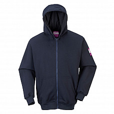 FR81 Navy FR Zip Front Hooded Sweatshirt