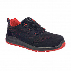 FT08 Black/Red Portwest Compositelite Wire Lace Safety Trainer Knit S1P