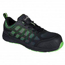 FT35 Black/Green Portwest Compositelite Ogwen Low Cut Trainer S1P