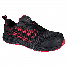 FT35 Black/Red Portwest Compositelite Ogwen Low Cut Trainer S1P