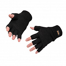 GL14 Black Insulated Fingerless Knit Glove