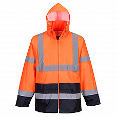 H443 Orange/Navy Hi-Vis Contrast Classic Rain Jacket