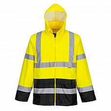 H443 Yellow/Black Hi-Vis Contrast Classic Rain Jacket