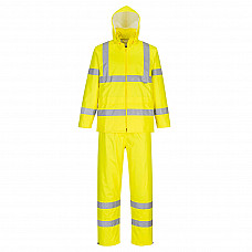 H448 Yellow Hi-Vis Packaway Rain Suit