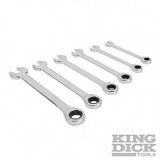 King Dick Ratchet Combination Spanner Set AF 6pce