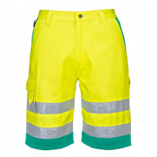 L043 Yellow/Teal Hi-Vis Lightweight Polycotton Shorts