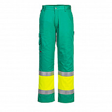 L049 Yellow/Teal Hi-Vis Lightweight Contrast Class 1 Service Trousers