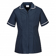 LW19 Navy Stretch Classic Care Home Tunic