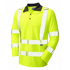 WOOLSERY ISO 20471 Cl 3 Coolviz Sleeved Polo Shirt (EcoViz) HV YELLOW