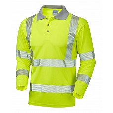 BARRICANE ISO 20471 Cl 3 Coolviz Plus Sleeved Polo Shirt HV YELLOW