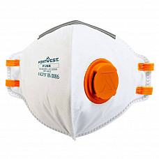 P153 White FFP1 Valved Dolomite Fold Flat Respirator (Pk20)