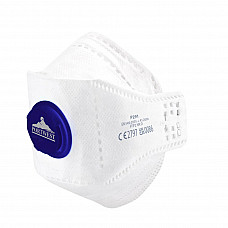 P291 White EAGLE FFP2 Valved Dolomite Fold Flat Respirator (Pk10)