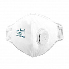 P351 White FFP3 Valved Dolomite Fold Flat Respirator (Pk20)