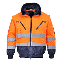 PJ50 Orange/Navy Hi-Vis 3-in-1 Contrast Pilot Jacket