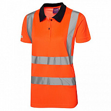 LANA ISO 20471 Cl 2 Comfort Women's Polo Shirt HV ORANGE