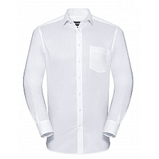 White Men's Long Sleeve Tailored Coolmax® Shirt